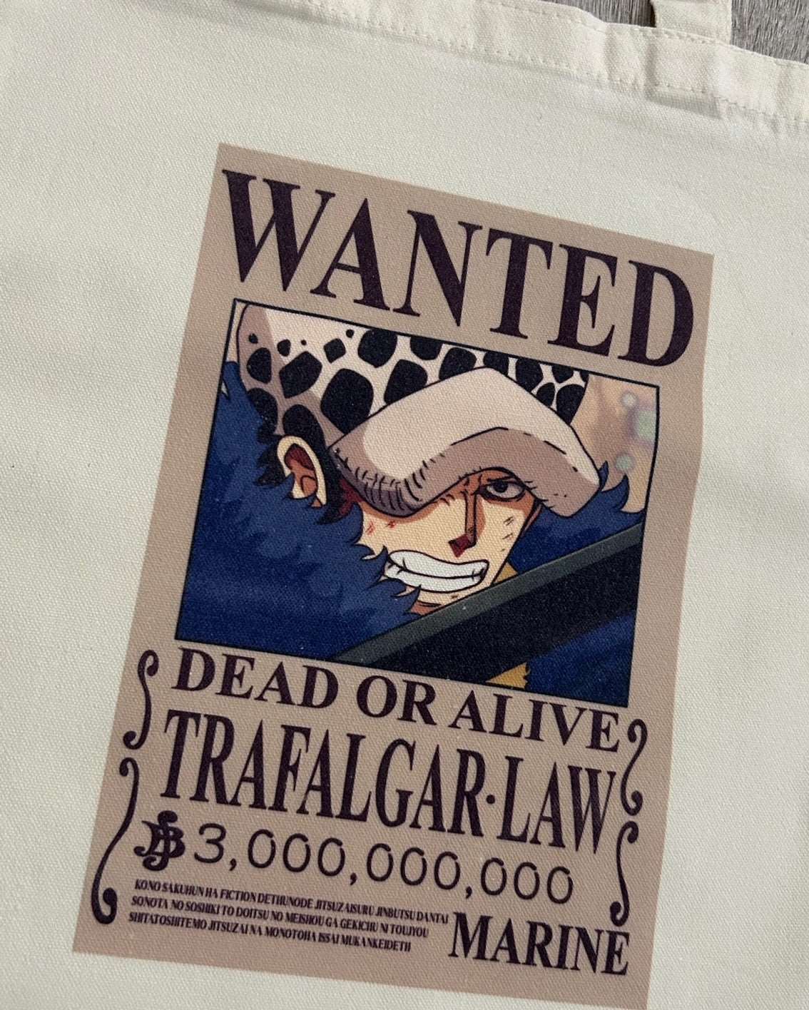 One Piece Wanted Trafalgar Law Tote Bag