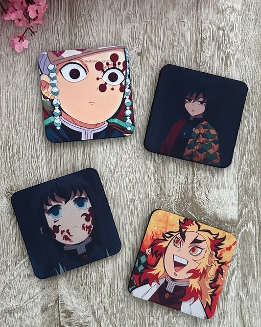 Demon Slayer: Ugly Faces 4 Set Coasters