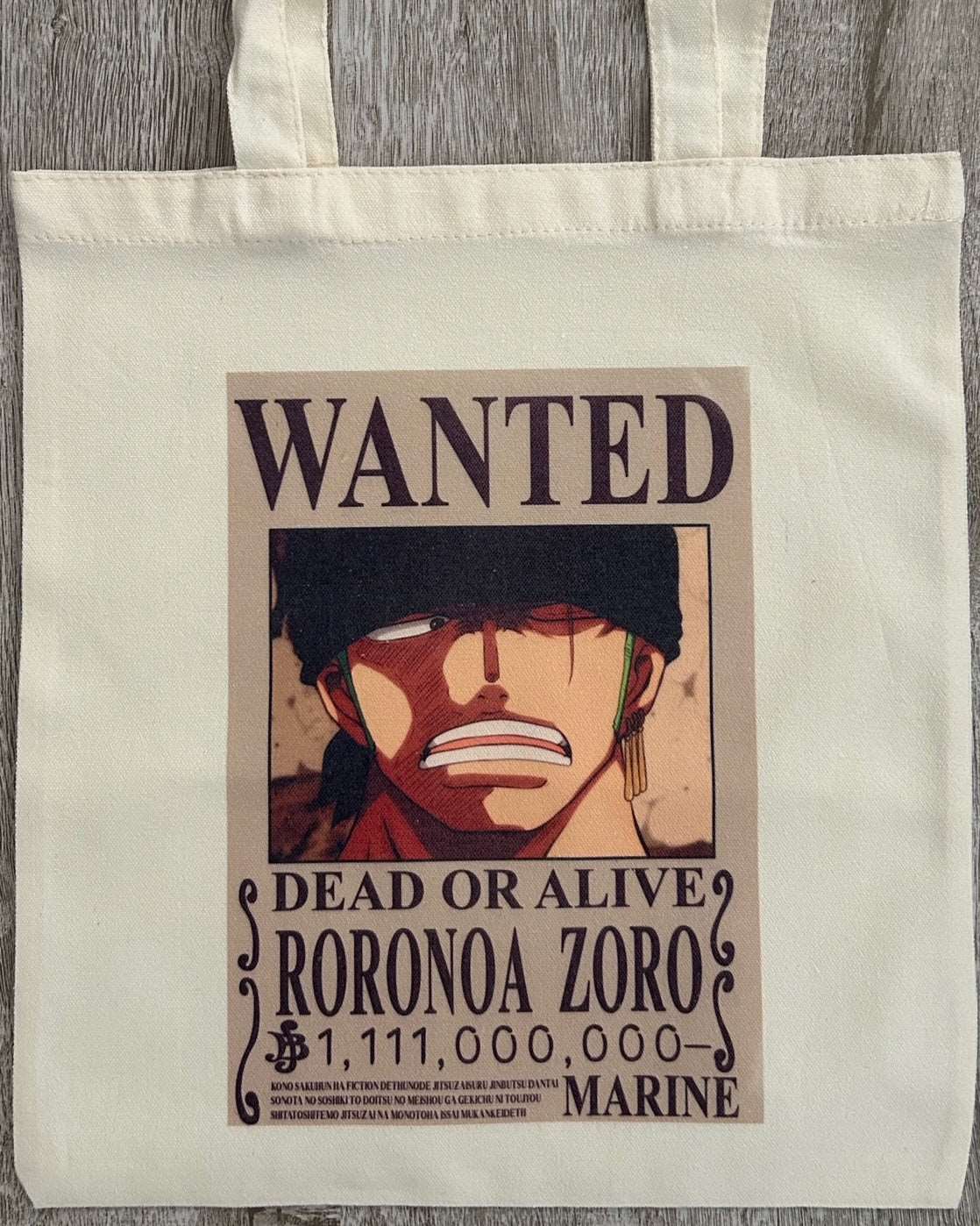 One Piece Wanted Roronoa Zoro Tote Bag