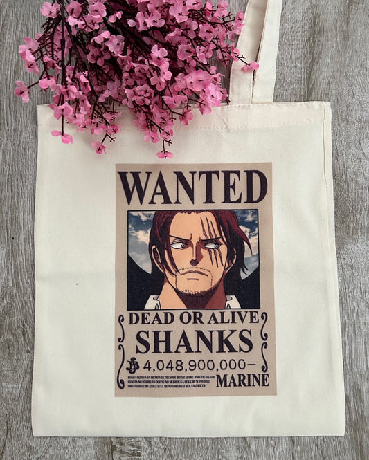 One Piece Wanted Shanks Tote Bag