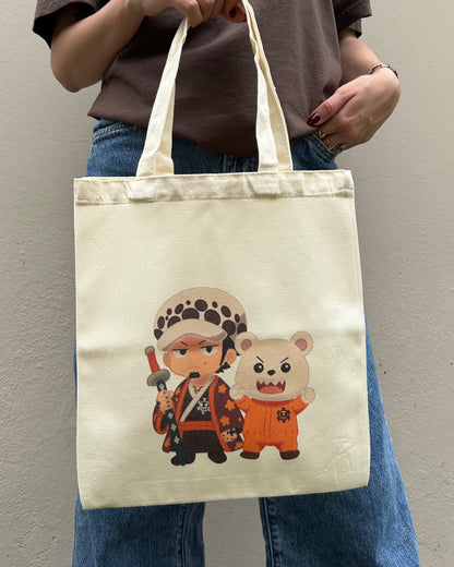 Captain and Bear Chibi Tote Bag