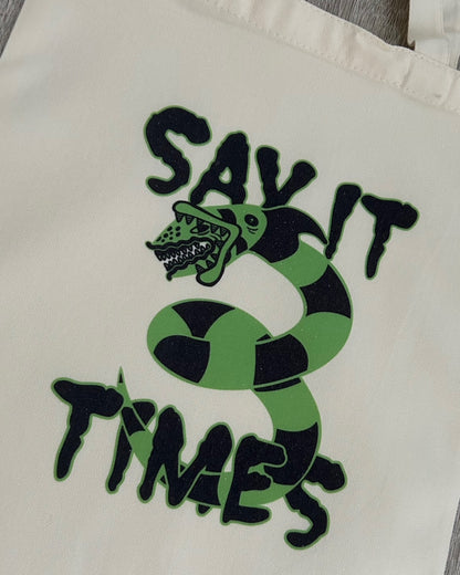 Say It 3 Times - Beetlejuice Tote Bag