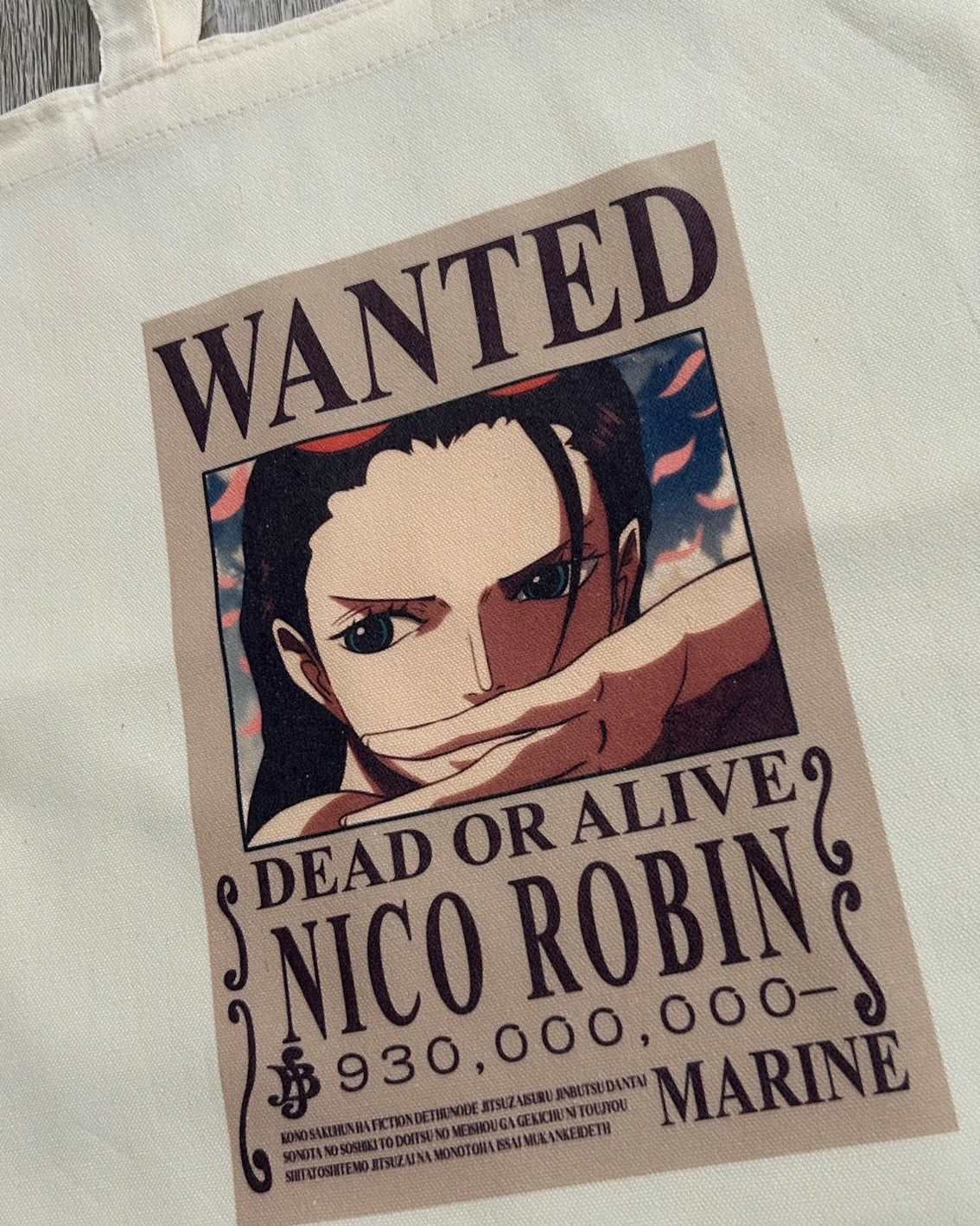 One Piece Wanted Nico Robin Tote Bag