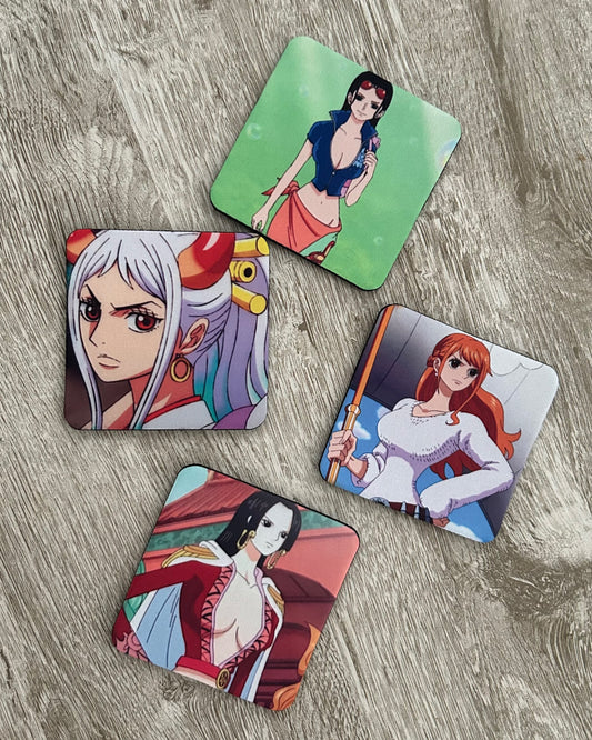 One Piece Girls 4 Set Coasters