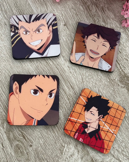 Haikyuu Captains 4 Set Coasters