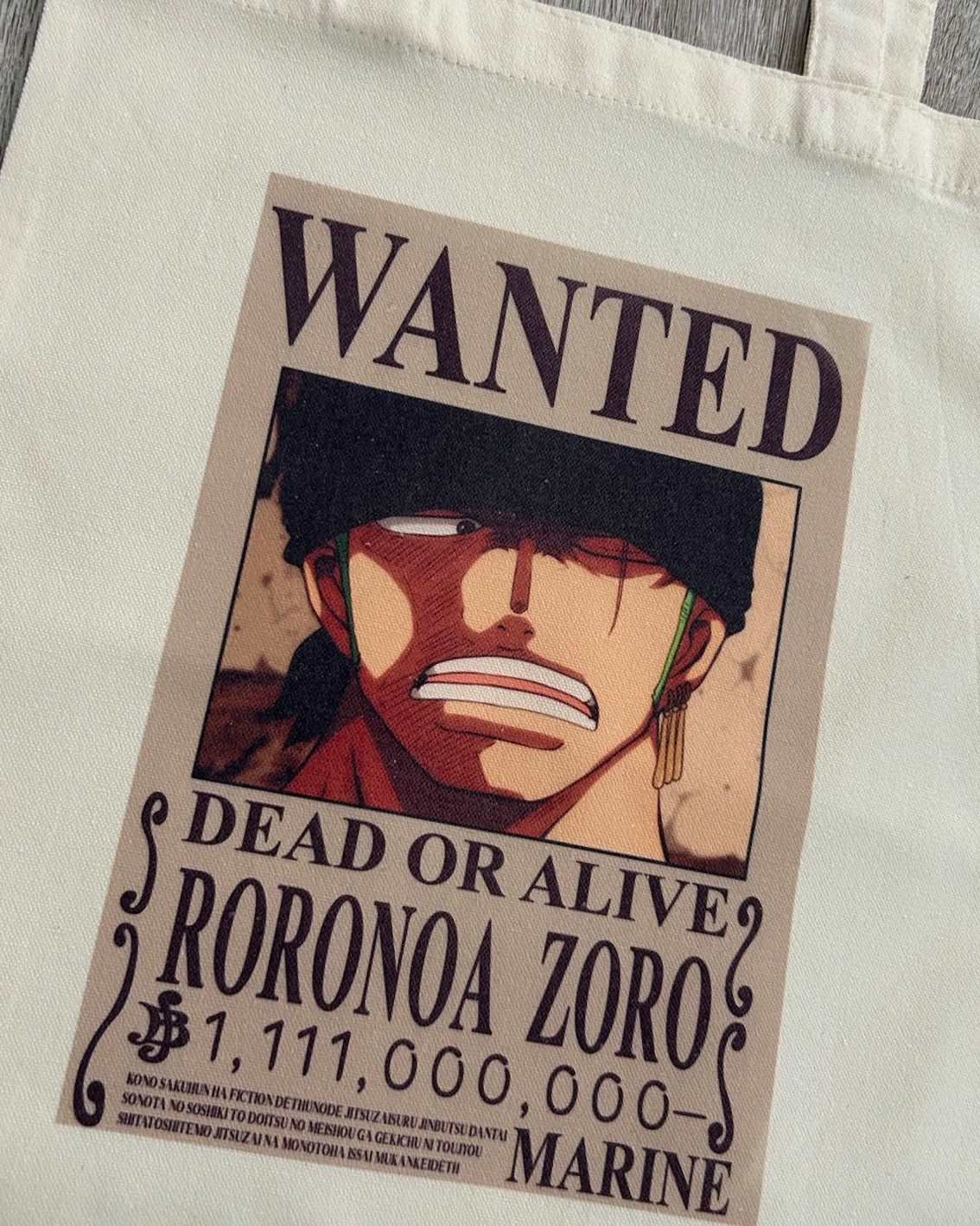 One Piece Wanted Roronoa Zoro Tote Bag