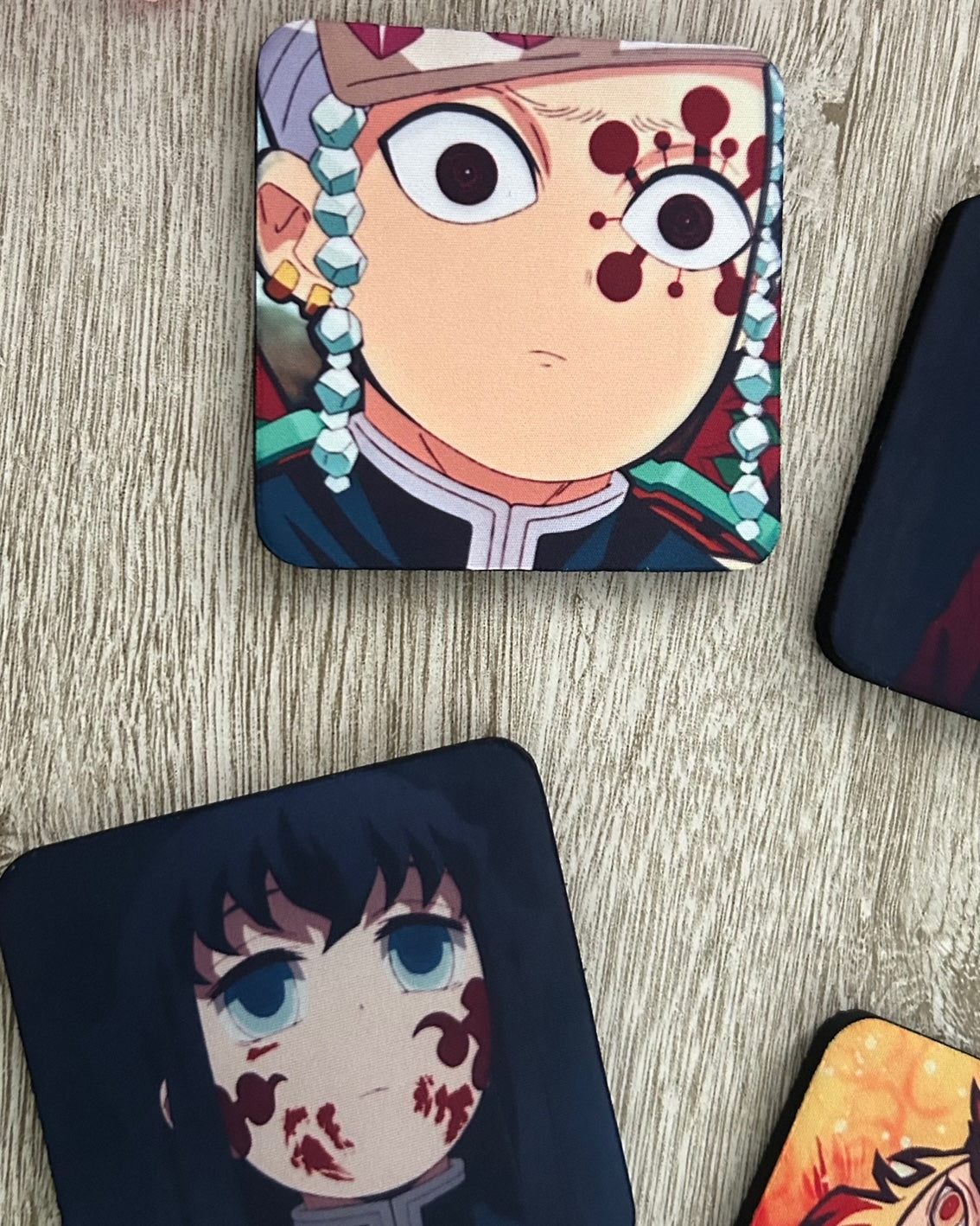 Demon Slayer: Ugly Faces 4 Set Coasters