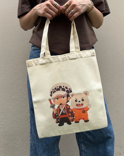Captain and Bear Chibi Tote Bag