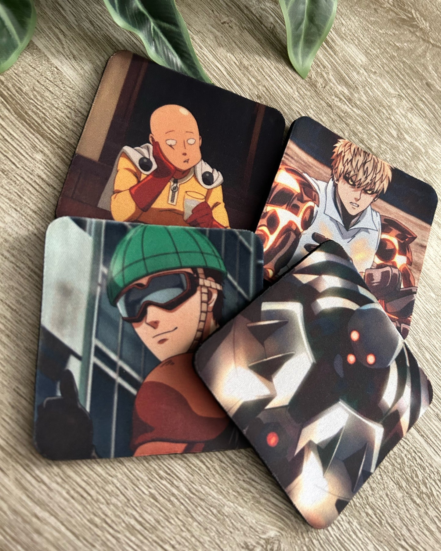 One Punch Man 4 Set Coasters