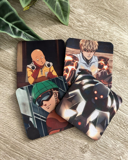 One Punch Man 4 Set Coasters