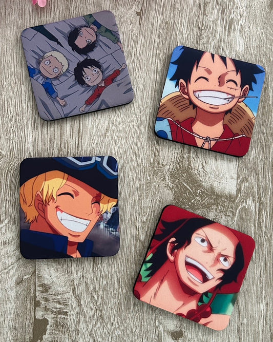 One Piece: Brothers 4 Set Coasters