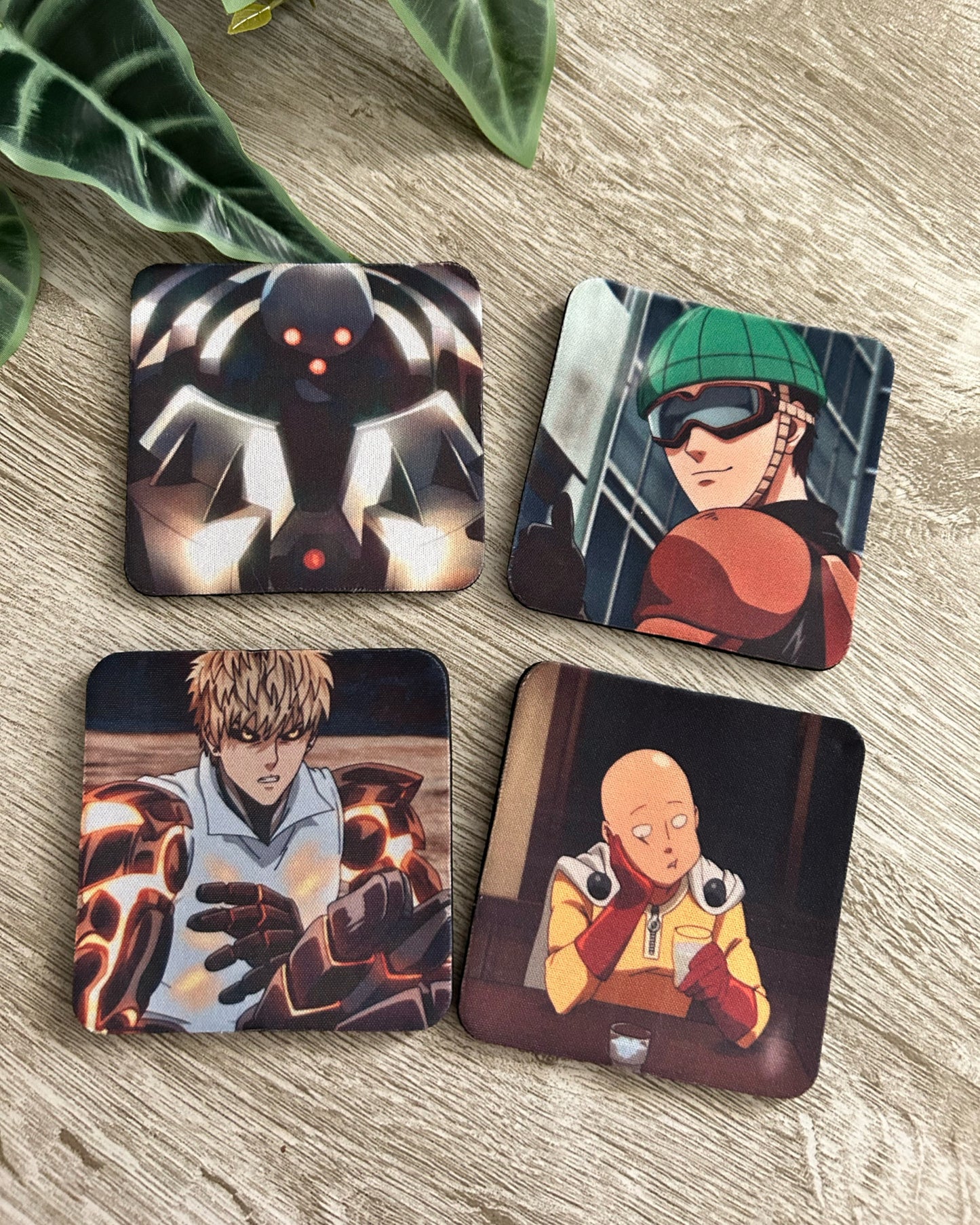 One Punch Man 4 Set Coasters