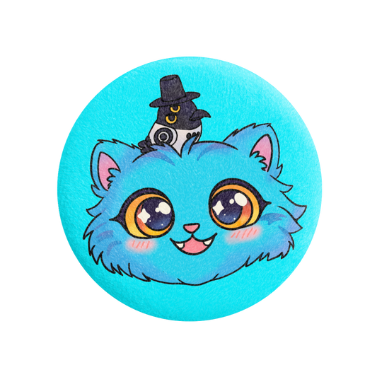 Tiger and Magpie Fluffy Pin